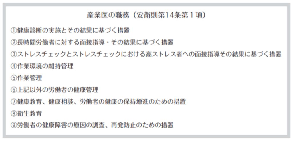 産業医の業務